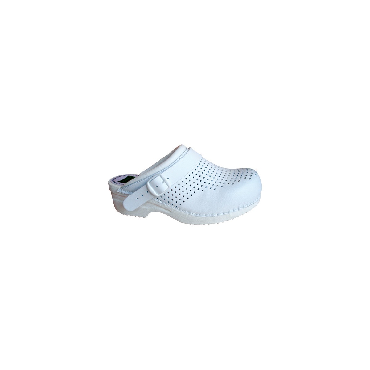 Sabot de sécurité femme cuir enduit PU sur semelle bois flexible