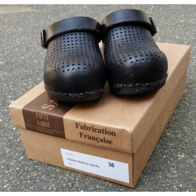 Sabot de sécurité femme cuir enduit PU sur semelle bois flexible (2)