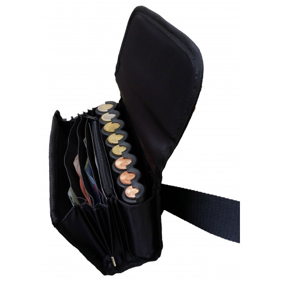 CLAIRE-FONCET Sacoche Banane Monnayeur En Véritable Cuir De Bovin, Fermeture Cartable, Vendue