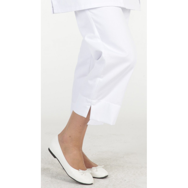 Pantacourt blanc femme MOLINEL SINAN ceinture élastiquée coupe ventre plat