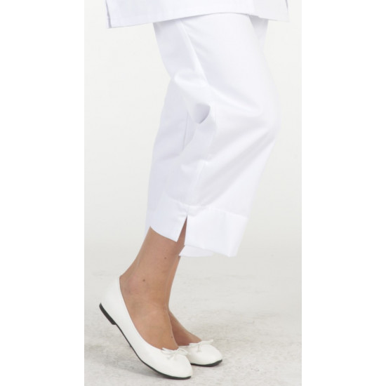 Pantacourt blanc femme MOLINEL SINAN ceinture élastiquée coupe ventre plat