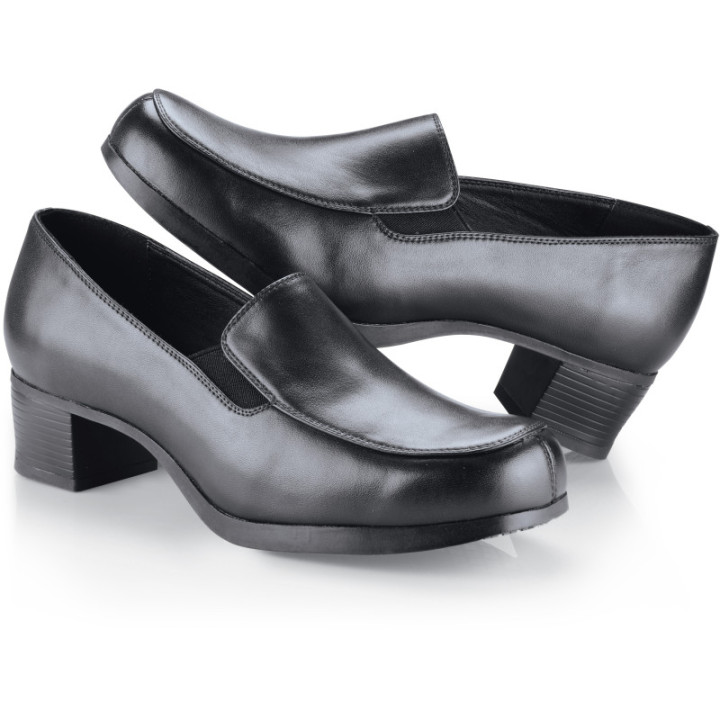 Mocassin de service femme antidérapant avec talont de 5 cm