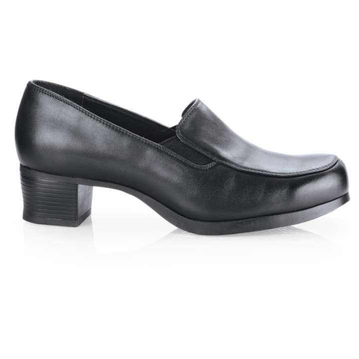 Mocassin de service femme antidérapant avec talont de 5 cm