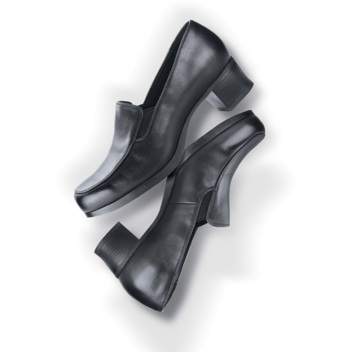 Mocassin de service femme antidérapant avec talont de 5 cm