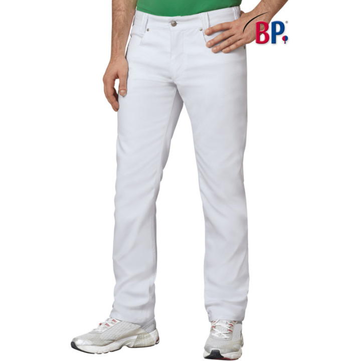 Pantalon médical hommes coupe jean blanc BP
