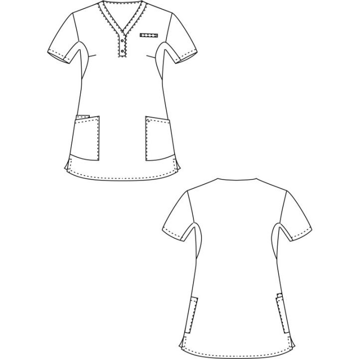 Tunique femme à enfiler avec empiècement confort stretch au dos