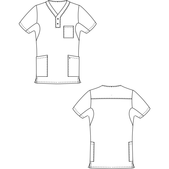 Tunique médicale unisexe à enfiler confort aisselles BP