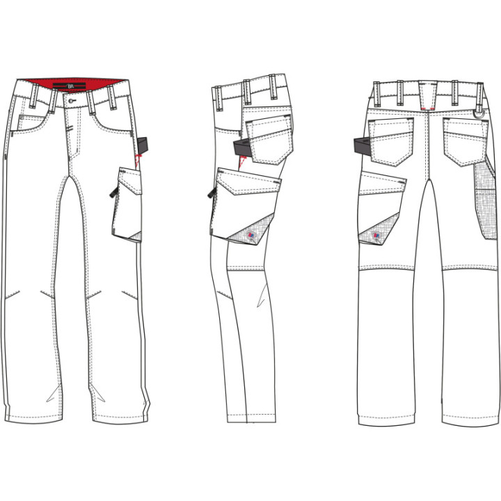 Jean de travail 8 poches coupe seyante et ergonomique