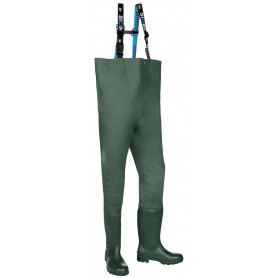 Waders poitrine avec des bottes de sécurité + renforts genoux