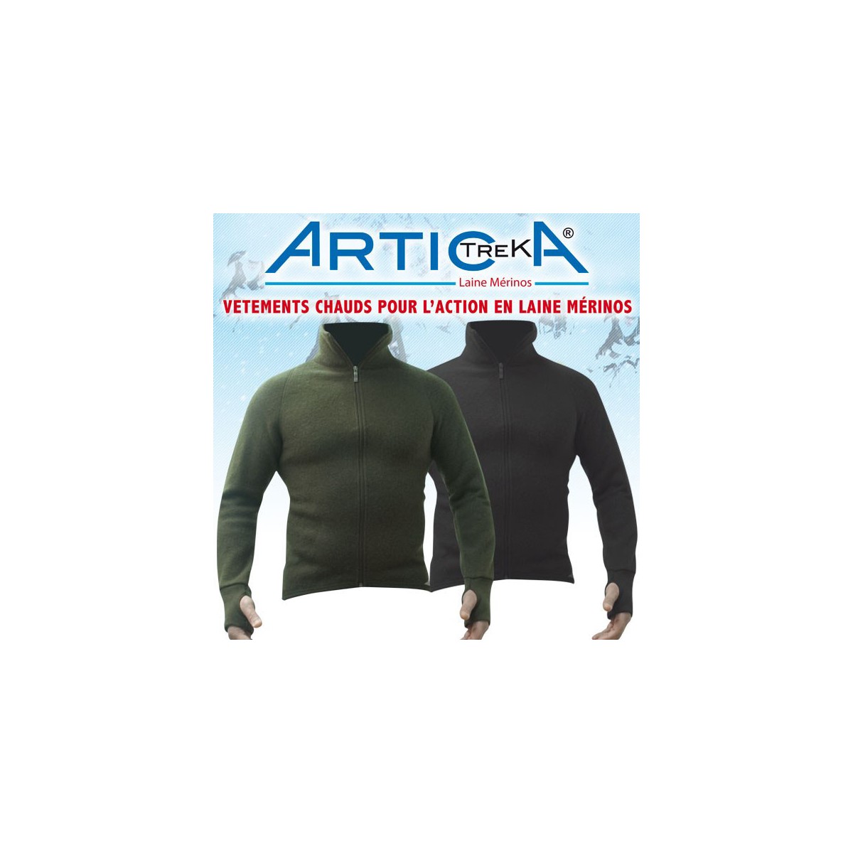Veste chaude Artica Trek en laine Mérinos 400g Veste chaude Artica Trek en laine Mérinos 400g