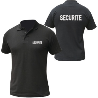 Polo noir brodé sécurité