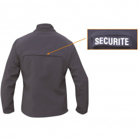Blouson agent de sécurité noir en Softshell 3 couches Dintex (2)
