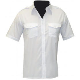 Chemise pilote blanche manches courtes