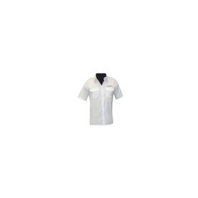 Chemise pilote blanche manches courtes brodée sécurité (2)