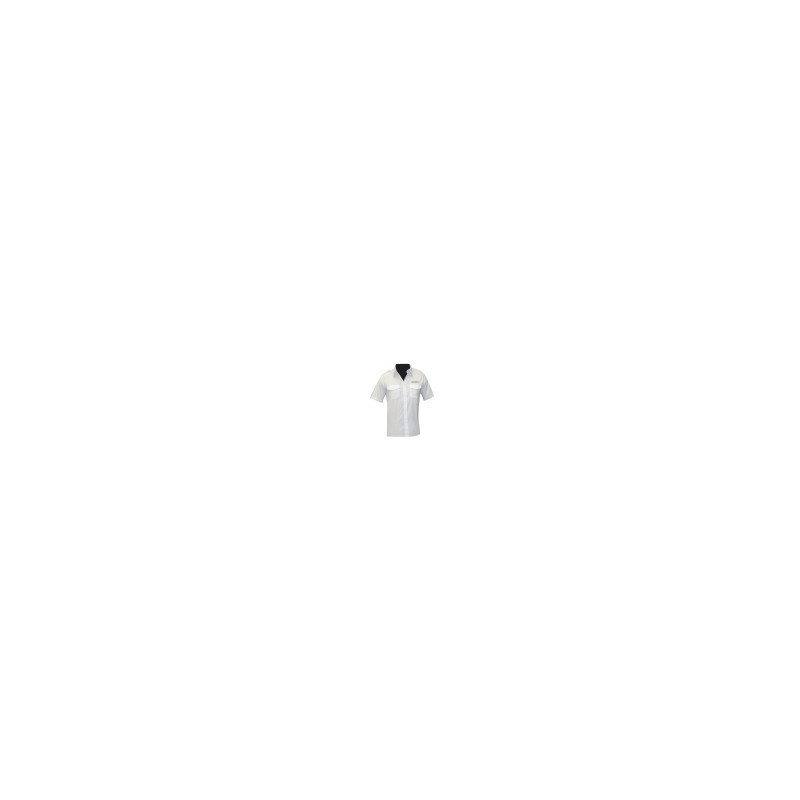 Chemise pilote blanche manches courtes brodée sécurité