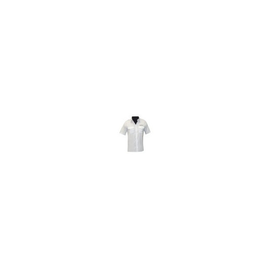 Chemise pilote blanche manches courtes brodée sécurité
