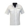 Chemise pilote blanche manches courtes brodée sécurité