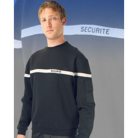Sweat agent de sécurité noir avec bande grise (2)