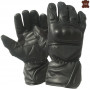 Gants moto cuir noir doublé hiver protection métacarpes