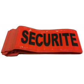 Brassard SECURITE orange fluo élastiqué réglable