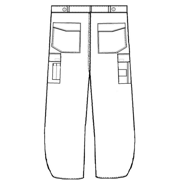 Pantalon Largeot en Moleskine Multi-poches Coupe Demi-Ballon