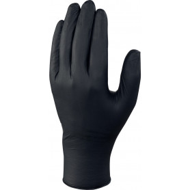 Gants jetables noirs nitrile non poudrés