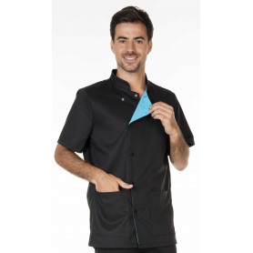 Tunique homme manches courtes en Tencel/polyester