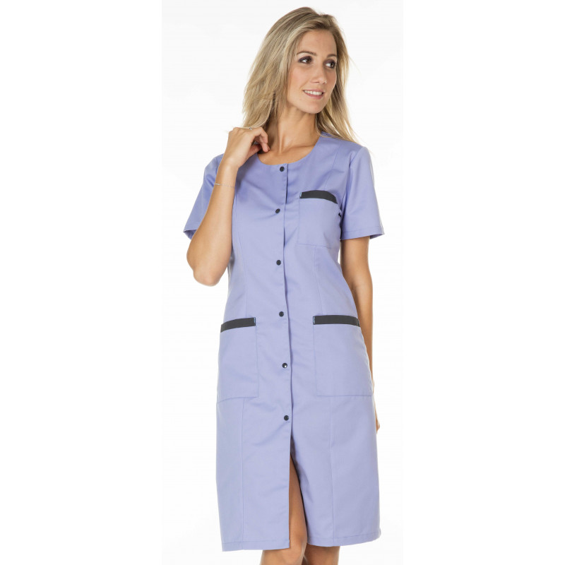 Blouse femme CAROLINE MOLINEL col rond manches courtes avec poches contrastées