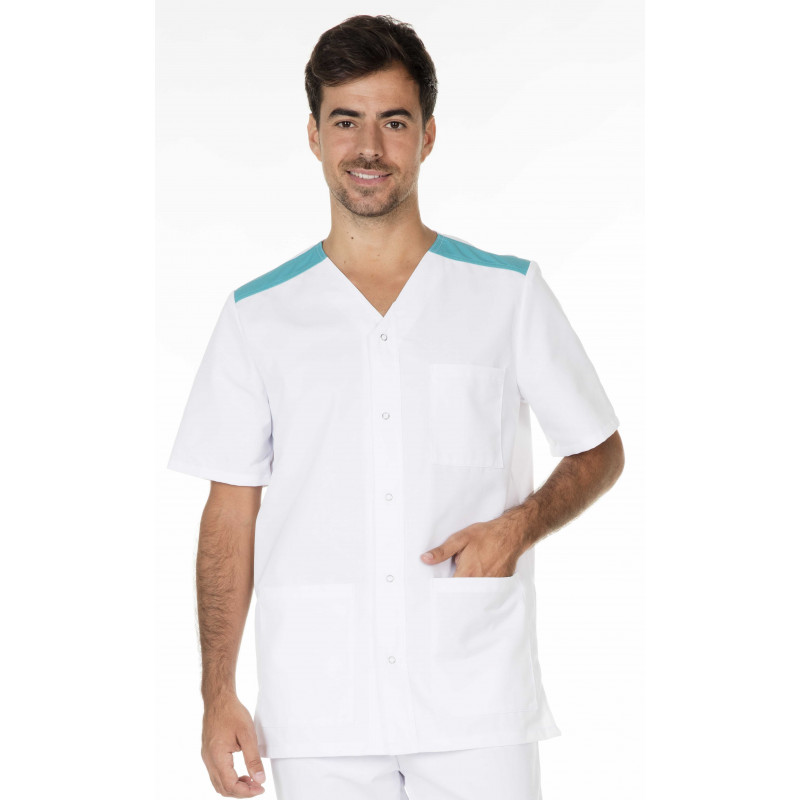 Tunique homme MOLINEL VALENTIN manches courtes col V bicolore