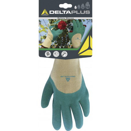 Gant tricot polycoton enduction latex paume, doigts et mi-dos