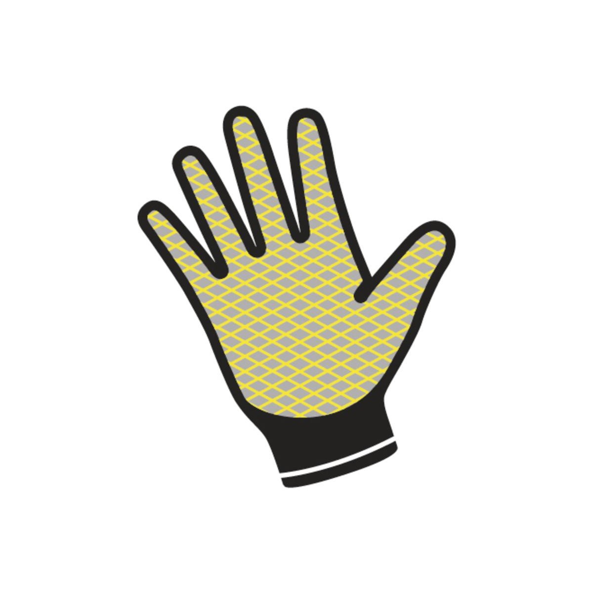 Gant tricot polycoton enduction latex paume, doigts et mi-dos