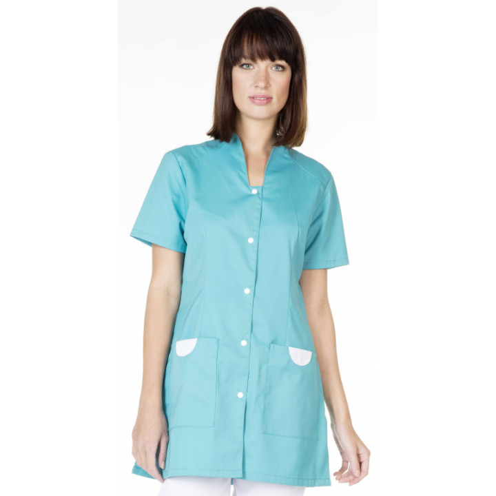 Tunique femme Manches courtes, lavage industriel ISO 15797