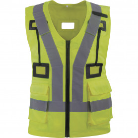 Gilet haute visibilité avec fermeture zippée en polyester/coton