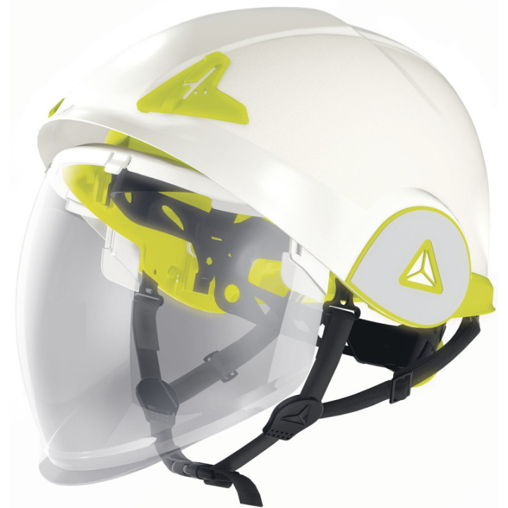 Casque de chantier double électricien avec visière escamotable