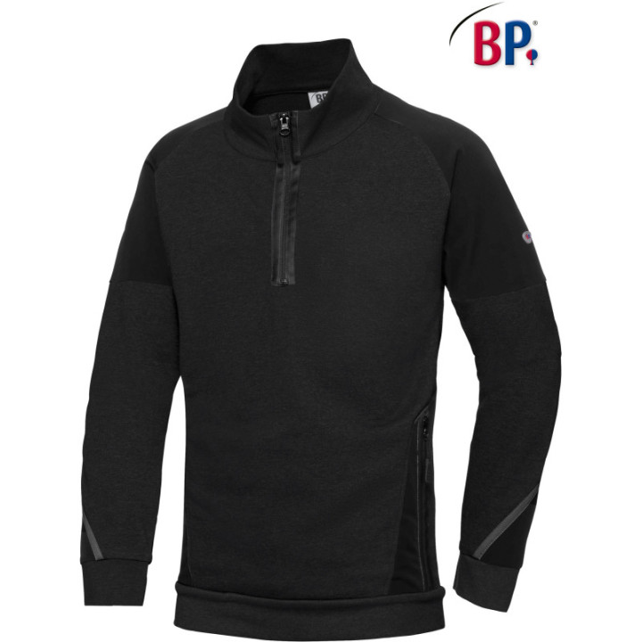 Pull homme de travail col demi zippé