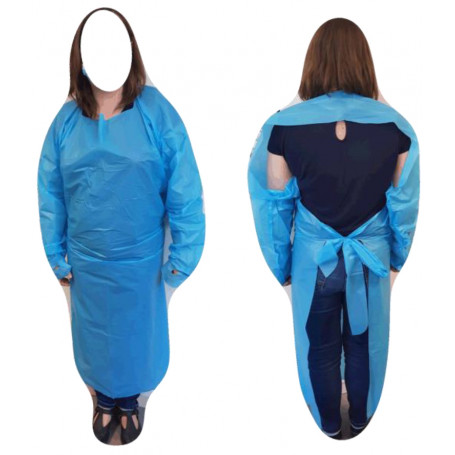 Surblouse jetable en Polyéthylène bleu