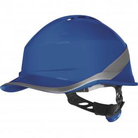 Casque de chantier ventilé forme casquette baseball serrage rotor