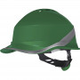 Casque de chantier ventilé forme casquette baseball serrage rotor