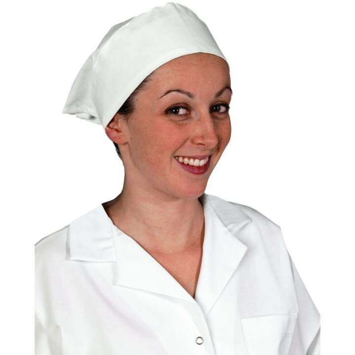 Coiffe en coton blanc travail cuisine restauration adulte