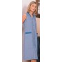 Blouse dame longue, sans manches, rayee poly-coton