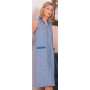 Blouse dame longue, sans manches, rayee poly-coton