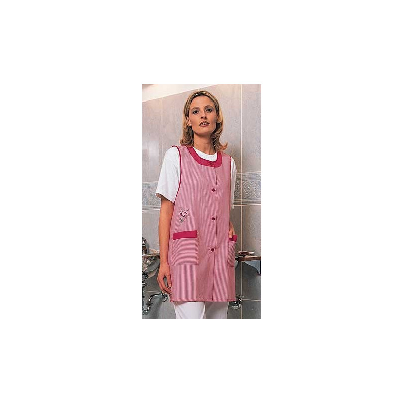 Blouse dame trois-quart sans manches rayee