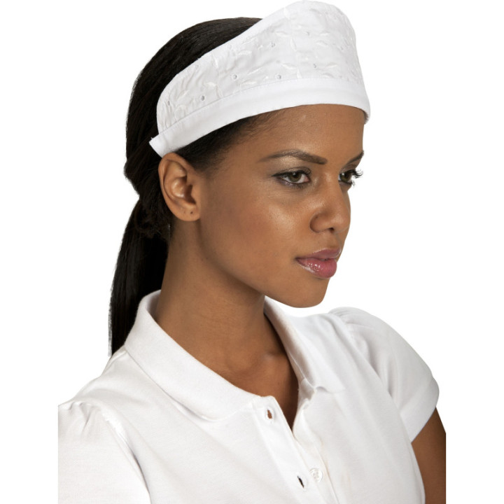 Diadème broderie anglaise blanc cuisine et service
