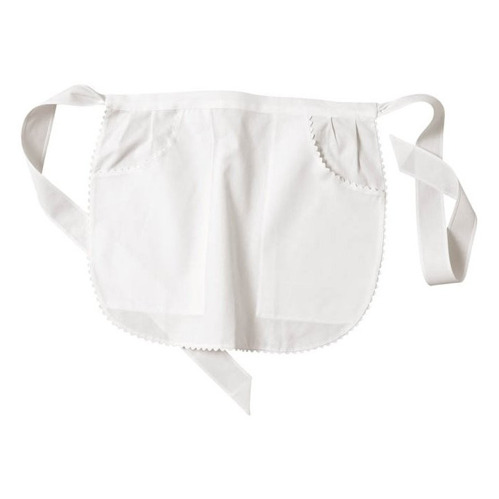 Tablier de serveuse école hôtelière coton blanc adulte
