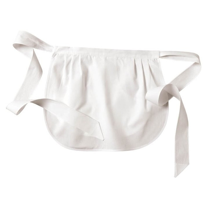 Tablier serveuse coton piqué blanc école hôtelière