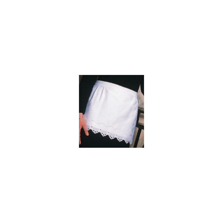 Tablier serveuse Julie pique 100 coton blanc adulte