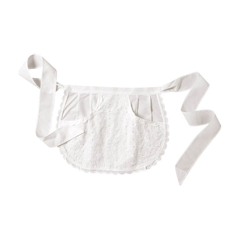Tablier serveuse arrondi mini broderie anglaise