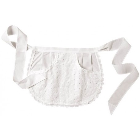 Tablier serveuse arrondi mini broderie anglaise
