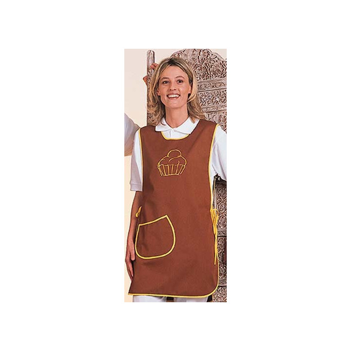 Chasuble brioche polycoton adulte marron usage pro