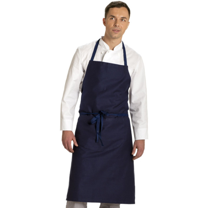 Tablier jardinier bleu hydrone à bavette poche centrale